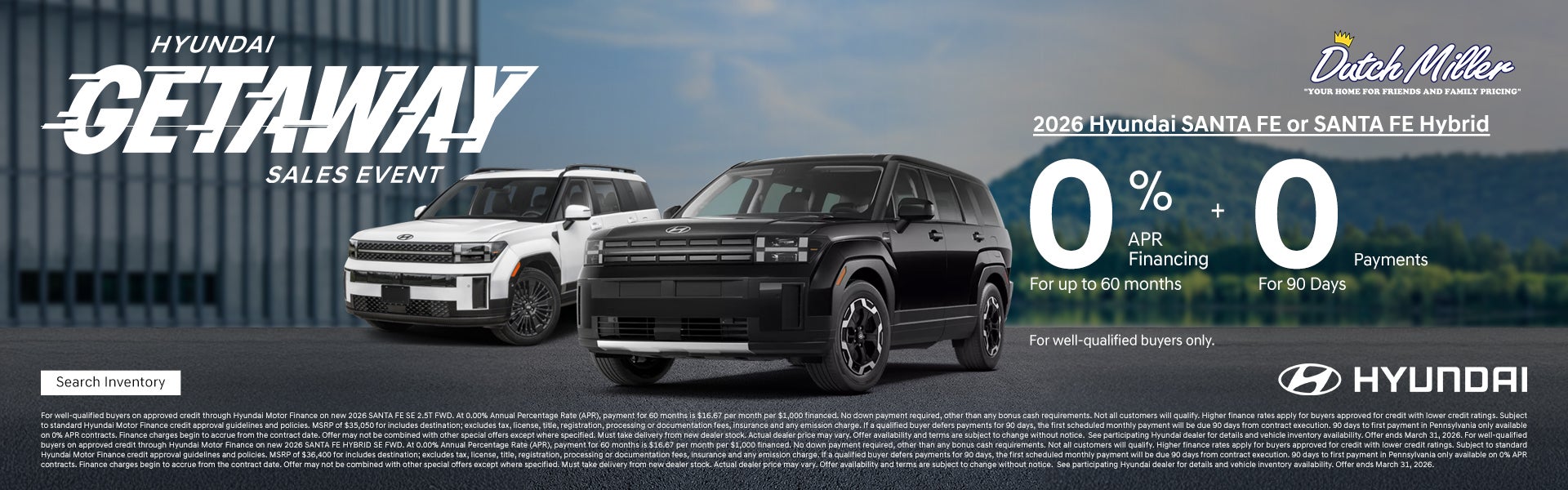 Santa Fe 0% for 60 Months